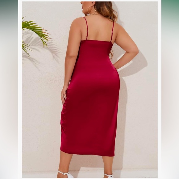 ZOMVA RED Satin Dress - Picture 3 of 7